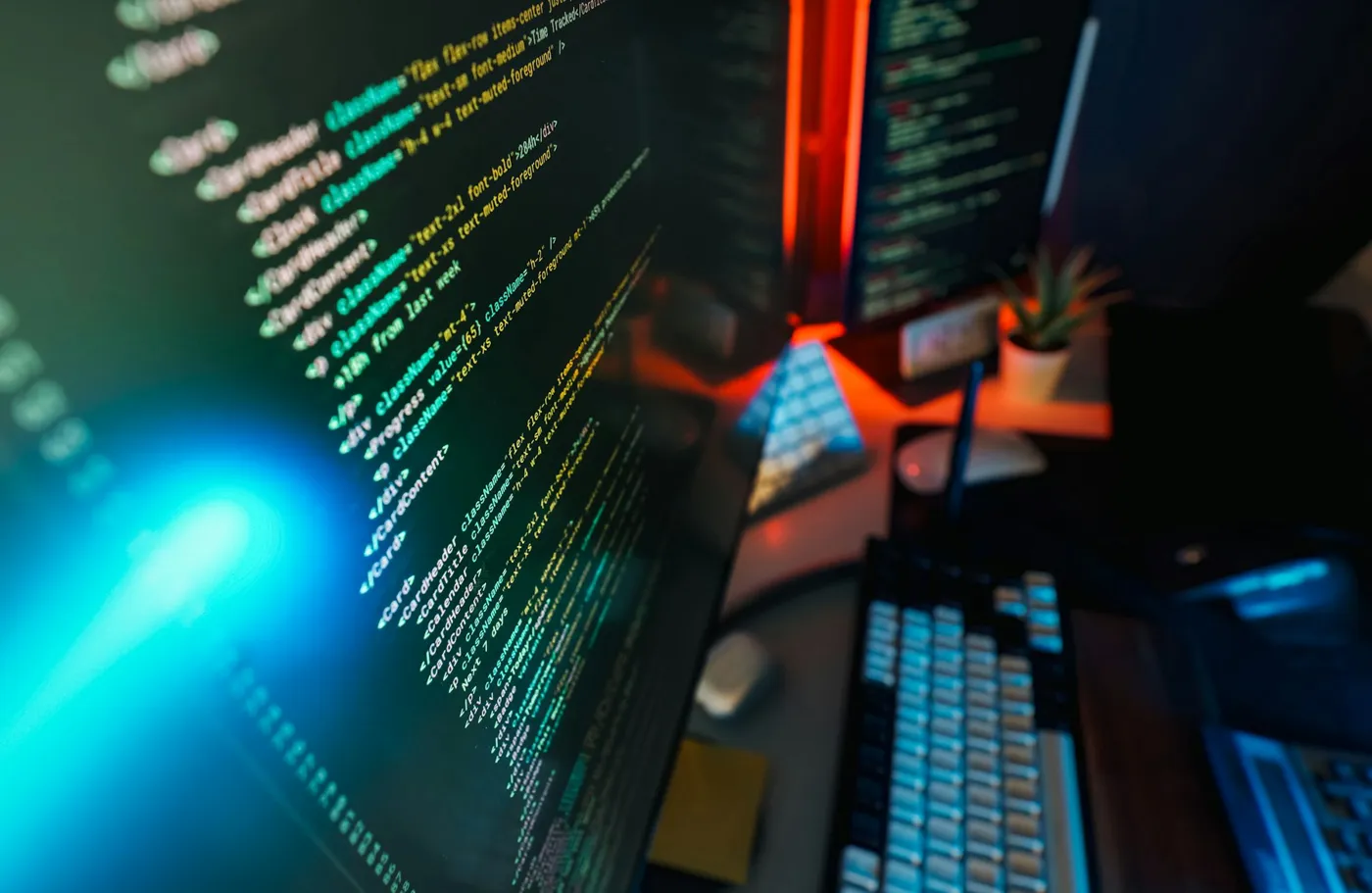 Code on a developer monitor